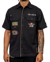 Camisa con botones JUREN Honor & Glory NEGRO/VERDE